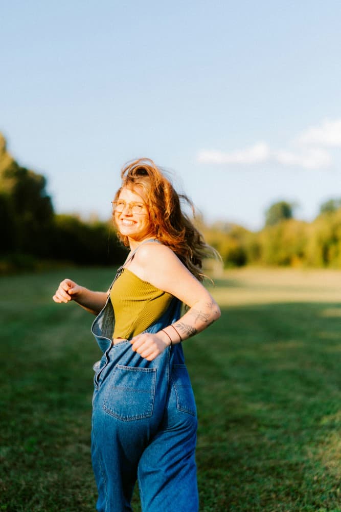Golden Hour Woman Field