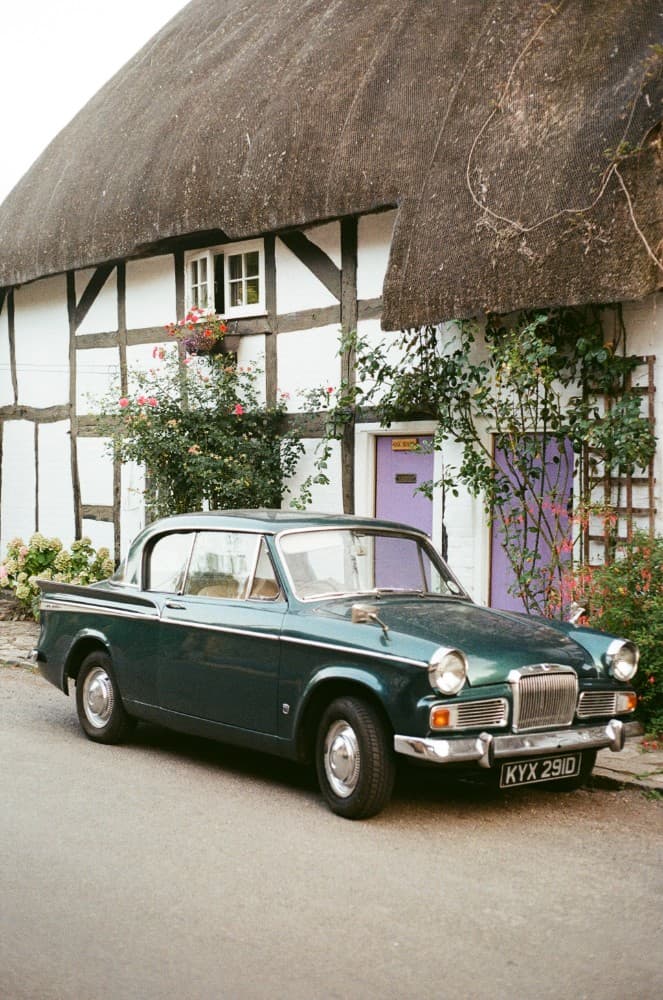 Vintage Car Thatched Cottage